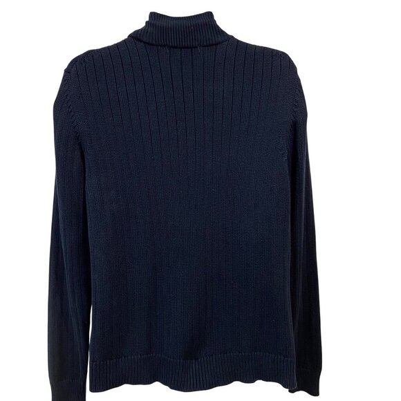 Brooks Brothers Pima Cotton Ribbed Full-Zip Knit Cardigan Sweater Navy Men’s Med - Picture 6 of 15